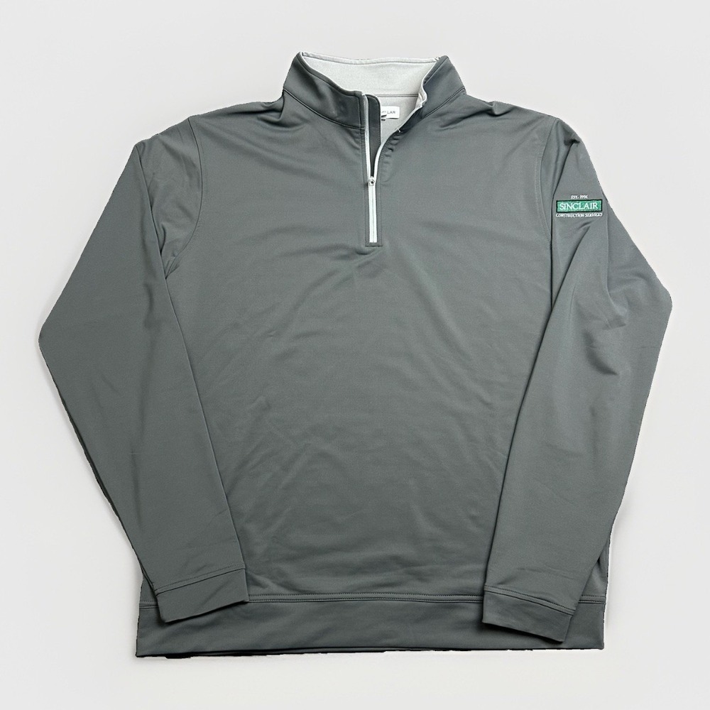 Peter Millar Perth Melange Performance Quarter Zip Grey Men's L Crown Sport Golf